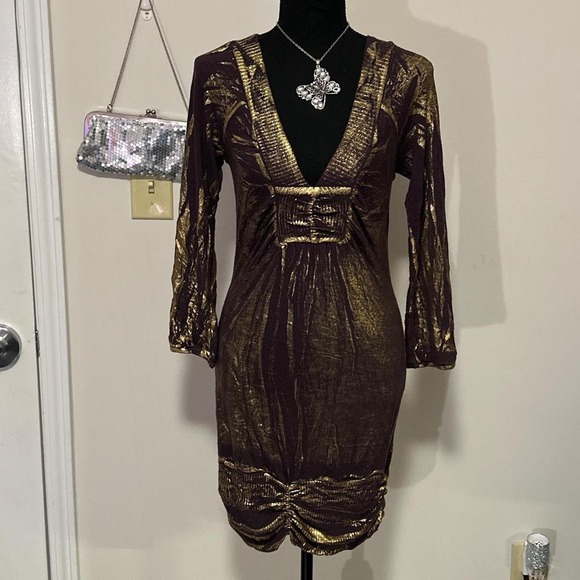Day Trip‎ y2k metallic dress - Picture 1 of 5